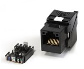 CAT6a Unshielded Jack RJ45 Toolless Keystone Black