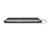1RU 24 Port Modular Patch Panel for STP Jacks With Cable Support Bar unloaded