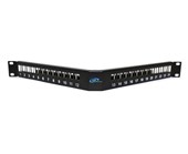 1RU 24 Port Angled Modular Patch Panel